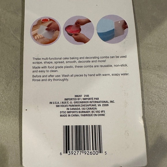 Icing Comb Set of 3 Voila Brand cake decorating tool scrape shape smooth plastic - Picture 2 of 2